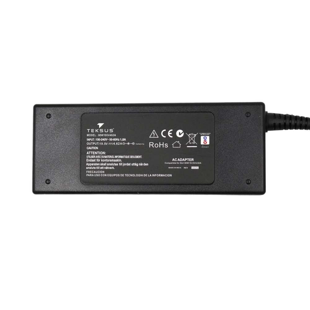 Teksus Laptop Adapter Compatible For Dell 90w | 19.5v/4.62a | 7.4mm x 5.0mm view 2